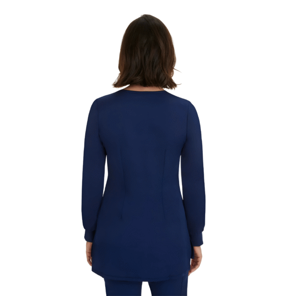⁦Healing Hands Women’s Fatima Solid Scrub Top + Rebecca Drawstring Flare Scrub Pant / Navy⁩ - الصورة ⁦5⁩